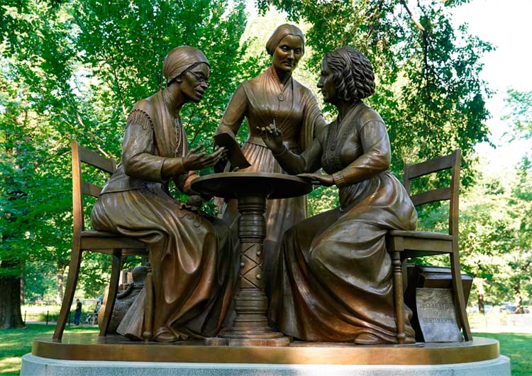 central park, estatua, monumento, enmienda, voto femenino
